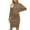 Khaki, variant on XZNGL Long Sleeve Dress Women Womens New Solid Color Long Knitted Minimalist Style High Neck Sweater Dress Sweater Dress for Women Sexy Long Sweater Dress for Women Sexy Sweater Dress for Women
