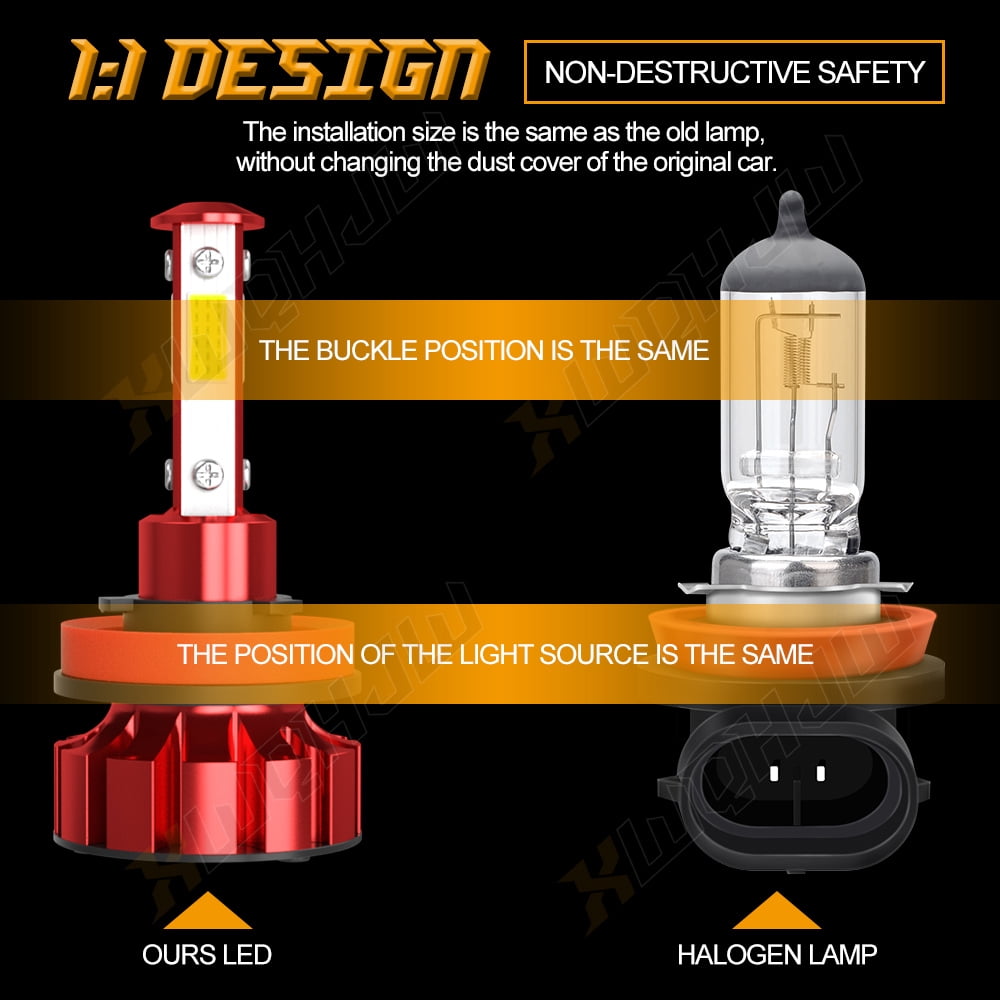 XWQHJW H11 LED Headlight Kit Low Beam Bulbs Super Bright 35W 6000K White,Pack of 2