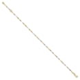 thumbnail image 3 of FJC Finejewelers 10 kt Two Tone Gold Bright Cut Other Chain Two-tone Polished Fancy Link 1in ext. Anklet 9 Inches x 2 mm, 3 of 7