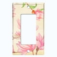 thumbnail image 5 of Metal Light Switch Plate Cover Classy Pink Magnolia Floral Wallpaper FLW104, 5 of 13