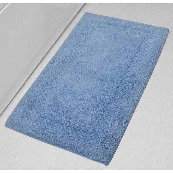 Home Weavers Classy Bath Mat 100% Cotton Bathroom Rugs Set, Bathroom Decore, Washable Rug, Soft and Absorbent bath Rug, Kitchen Mat, Bath Mat Set, Bath Floor Mat Non Slip, 24"x40" Rectangle, Blue