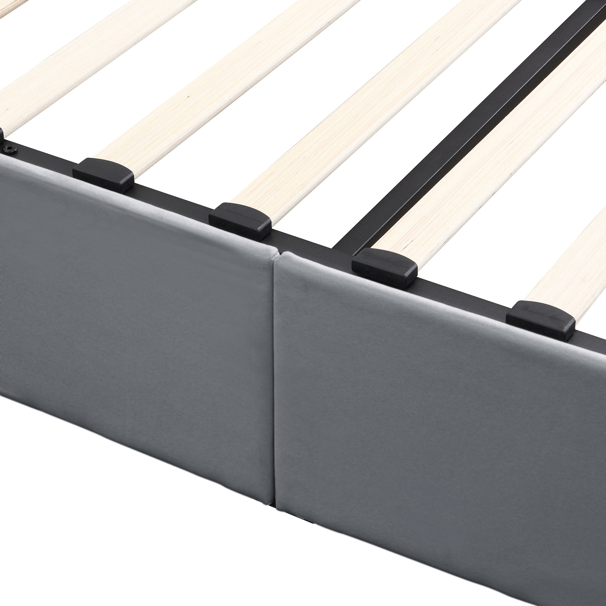 Queen Upholstered Platform Bed 83.5 Inch, Hydraulic Storage System Bed Frame with Linen Fabric Headboard, No Box Spring Needed, Gray