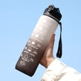 thumbnail image 2 of Gradient Motivational Time Marker Water Bottle With Straw & Strap, Leakproof Sports Water Bottle For Gym Fitness,Black,32oz(1L), 2 of 6