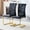 2 Black&Gold, variant on TesNus Black Faux Leather Retro Alligator Dining Chairs Set of 2 with Crystal Button Back and Gold Metal Bow Legs for Dining Room