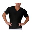 thumbnail image 5 of Men's Insta Slim VS00Z1 V-Neck Compression Shirt With Side Zipper (Black L), 5 of 10
