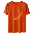 thumbnail image 5 of Dadaria Matters Tee pour Femmes Chemise Orange Manches Courtes T-Shirt Col Rond Hauts Été Chandail Blouses S, 5 of 5