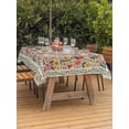 thumbnail image 3 of Outdoor Tablecloths with Umbrella Hole & Zipper, Boho Beige Flowers Tablecloth Rectangle 60x84 Inch, Spring Abstract Watercolor Floral Leaf Waterproof Table Cloth, Patio/Pool/Picnic Table Covers, 3 of 8