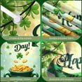 thumbnail image 4 of Green Hat St. Patrick's Day Banner Shamrock Pattern Clover Backdrop Orange Green Bow Tie Theme Background for St. Patrick's Day Party Irish Festival Celebration Photo Shoot, 4 of 9