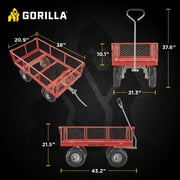 Gorilla Carts Steel Utility Cart with Removable Side Panels - 800 lb Capacity - Black