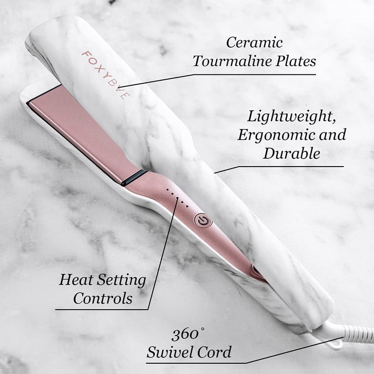 FoxyBae White Marble Rose Gold Flat Iron - Ceramic 