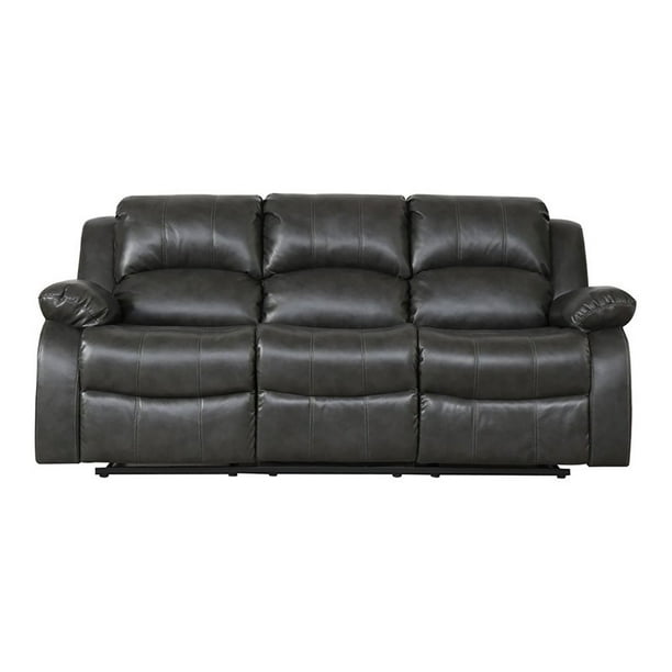 Titan Furnishings Transitional Faux Leather Reclining Sofa Set In Gray Com Faux Leather Reclining Sofa Set, Italian Leather Recliner Sofa Set