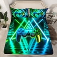 thumbnail image 2 of Homewish Gradient Gamepads 4 Pieces Queen Sheet Sets For Boys Girls,Abstract Ombre Gamer Ultra Soft Flat Sheet,Video Game Queen Fitted Sheet,Microfiber Bedroom Decor, 2 of 7