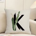 thumbnail image 1 of Fundas de almohada decorativas con alfabeto para decoración del hogar, 18 x 18 pulgadas, letras rosas A, fundas de almohada con diseño floral, fundas de cojín cuadradas de terciopelo blanco suave,, 1 of 6