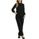 thumbnail image 2 of CAMISA DE CHIFFON CHIC INSPIRADA PARA MUJERES, OFICINA, CUELLO ALTO, MANGA LARGA, TALLA L, NEGRO, 2 of 6