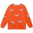 thumbnail image 4 of SJLDQY Unisex Kids Halloween Sweatshirts Hallowmas Bat Graphic Long Sleeve Crewneck Sweatshirt Fall Winter Lined Warm Pullover Tops, 4 of 5