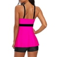 thumbnail image 4 of Traje de baño Zando Tankini rosa intenso con pantalones cortos para niños con control de barriga, 4 of 5