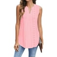 thumbnail image 2 of Sleeveless Women V Neck Lace Tank Tops Cami Shirt, 2 of 5
