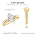 thumbnail image 5 of Rosec Jewels Moissanite Marquise Engagement Ring 1 Ct - 5X10 mm - Vintage Style Ring - D-VS1 Quality, 14K Yellow Gold, US 5.00, 5 of 8