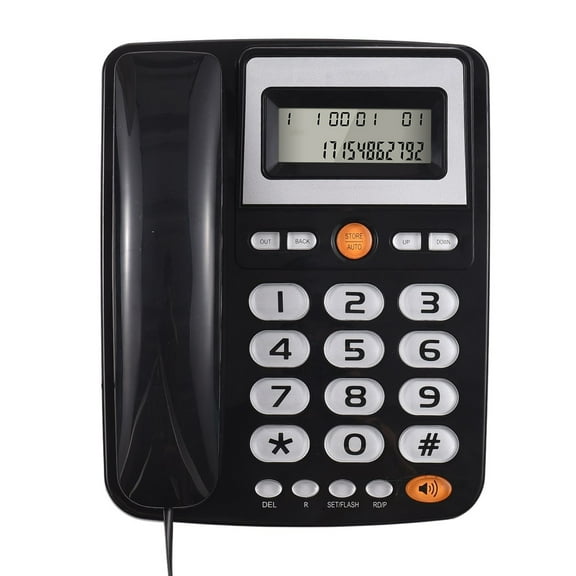 Htovila Desktop Corded Landline Phone Big Button Corded for Elderly Seniors Phone with LCD Display Flash/ Redial/ Hands Free Functions Dual Ports for  Switch for Home Hotel Office Bank Call Cent