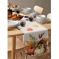thumbnail image 6 of Vintage Pumpkin Fall Table Runner 72 Inches, Thanksgiving Maple Leaf Farmhouse Bed Runner Dresser Scarves Tabletop for Indoor Outdoor Parties/Ceremony/Banquet, 16" x 72", 6 of 8