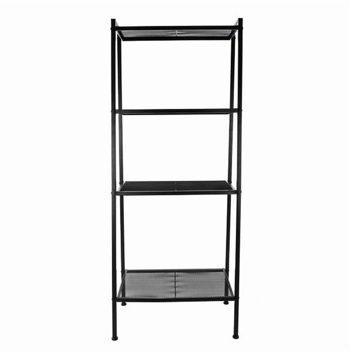 Alvantor 4 Tier Iron Bookshelf, Freestanding Metal Bookcase Storage Shelf for Books and Decor, 23.62 x 13.78 x 57.87 in, Black