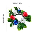 thumbnail image 3 of Patriotic Candle Ring 4th of July Rose Flower Wreath Red White and Blue Candle Holder Home Decor Tables Centerpieces for Independence Day Memorial Day, 3 of 6