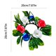 thumbnail image 3 of Corona de aro para velas patriótica con rosas artificiales y hojas verdes – Portavelas floral rojo, blanco y azul para el Día de la Independencia, el Día de los Caídos o decoración temática, 3 of 6