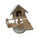 thumbnail image 3 of Wood Hamster House Hut con escalera fácil Asamblea de bricolaje para mascotas para mascotas para mascotas para ratones sirios ratas loros pequeños, 3 of 9