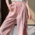 thumbnail image 6 of Kmdttou Wide Leg Cargo Pants Mid-waist Pocket Overalls Casual Pants In Spring And Summer, 6 of 8