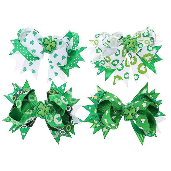 4pcs Shamrock Hairpins