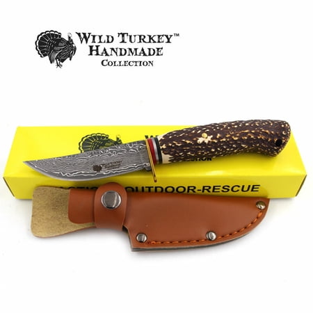 Wild Turkey Handmade Collection Fixed Blade Faux Handle Hunting Knife w/ Sheath