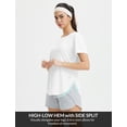 thumbnail image 6 of BALEAF Women's Short Sleeve Workout Tops Athletic Running Shirts Quick Dry T-Shirts Loose Fit Gym Yoga Tee UPF 50+ White M, 6 of 7