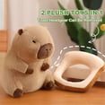 thumbnail image 3 of Söt Capybara Plyschkudde med Bärbar Toast Huvudbonad Kawaii Bröd Capybara Gosedjur Leksaker Kramgåvor 30cm, 3 of 5