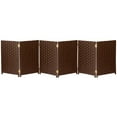 thumbnail image 3 of Red Lantern 2 ft. Short Woven Fiber Folding Screen - Dark Mocha - 6 Panel, 3 of 7