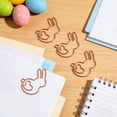 thumbnail image 4 of 10PC Bunny Paper Clip Easter Rabbit Bookmark Decorative, Rose Gold, Metal, Electroplated, Lightweight, Portable Design, For Office Document Organization, 32x21mm, 4 of 6