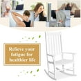 thumbnail image 6 of Giantex Set of 2 Wooden Rocking Chair, Slatted High Back Wood Rocker, White, 6 of 10