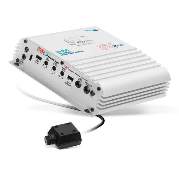 Boss MR800 2-Channel MOSFET Bridgeable Marine Power Amplifier With Remote Subwoofer Level Control