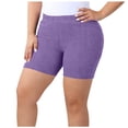 thumbnail image 3 of TaTaai Women's Plus Size Ribbed Yoga Shorts 3 Inch Elastic Waist Stretchy High Waist Athletic Gym Workout Non See Through Tummy Control Casual Lounge Bottoms Gift, 3 of 9