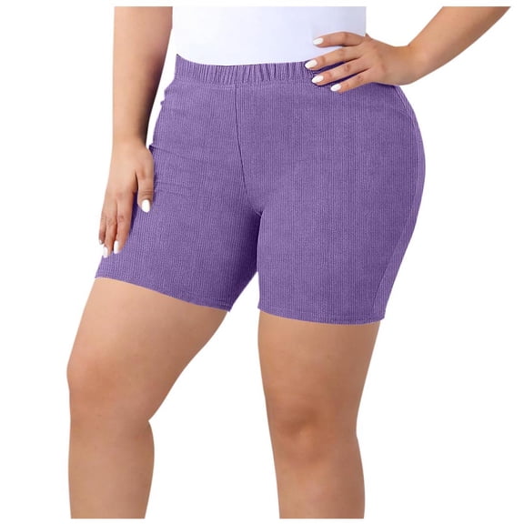 BVXEEP Fashion Women's Plus Size Yoga Summer Womens Shorts Dressy Casual Pants Shorts Solid Color Elastic Waist Womens Shorts Casual