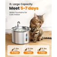 thumbnail image 2 of Fuente para gatos oneisall 2 L de acero inoxidable y funcionamiento silencioso, 2 of 8