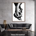 thumbnail image 5 of Canvas Wall Art Couple Hand In Hand Canvas Print Artwork Lover Wall Art Paintings Modern Picture Print Unframed for Living Room Dinning Room Bedroom Bathroom Home Decor 12x18inch, 5 of 6
