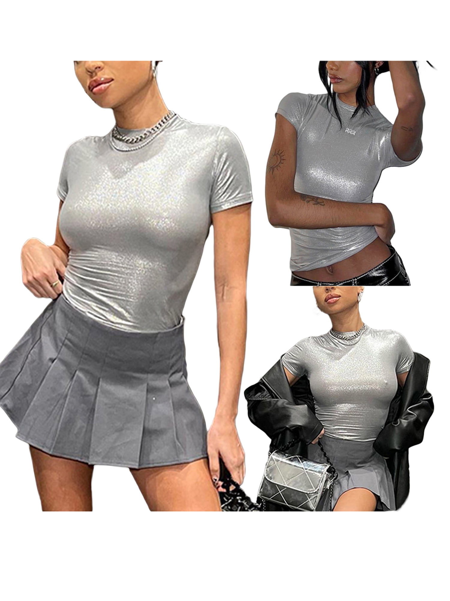 silver summer tops