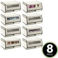 thumbnail image 2 of mDesign Large Fabric Closet Shoe Storage Box, 8 Pack, Cream/Espresso Brown, 2 of 9