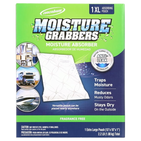Concrobium Moisture Grabbers Moisture Absorbing Pouch, Fragrance Free, 1 XL Pouch