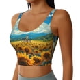 thumbnail image 2 of Honeii Field Bicycle Young Sunflower patten Workout Crop Tank Top for Women Yoga Tank Tops Athletic Sports Shirts Exercise Undershirts,Sports Bra,Sports vest-Large, 2 of 8