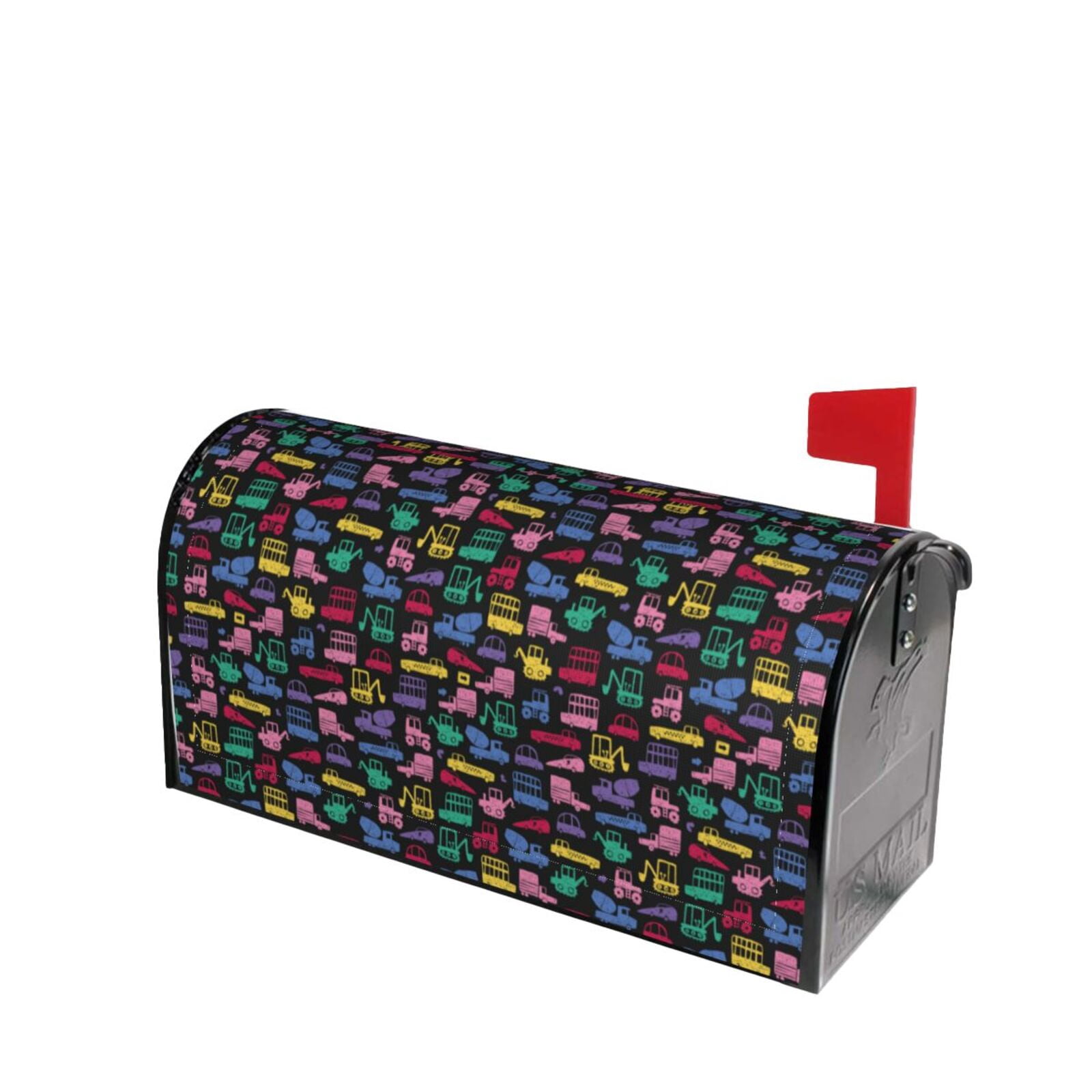 Xecao Colorful Excavator for Mailbox Cover with Magnetic Strips, Waterproof and Sunscreen, Adds a Decorative Touch to Your Garden Yard.