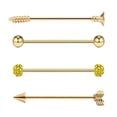 thumbnail image 2 of Aretes de acero inoxidable Yinane Oro 4x, 2 of 8