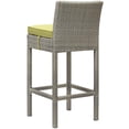 thumbnail image 5 of Contemporary Modern Urban Designer Outdoor Patio Balcony Garden Furniture Bar Side Stool Chair, Set of Four, Fabric Rattan Wicker, Green, 5 of 5