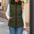 thumbnail image 4 of Cekizud Womens Puffer Vest Winter Hooded Faux Fur Trim Puffer Jacket Sleeveless Zip Up Slim Fit Warm Coat with Pockets, S-2XL, 4 of 8