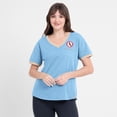 thumbnail image 4 of Women's Fanatics Light Blue St. Louis Cardinals Binge Worthy Stadium Slub V-Neck T-Shirt, 4 of 5